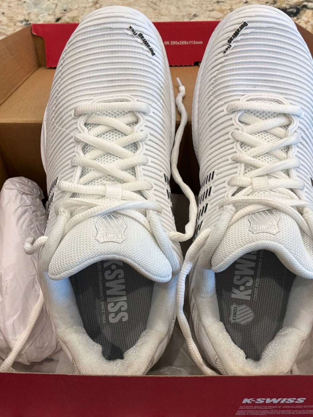 K-Swiss Hypercourt Express 2 shoes, Women’s size 10, white